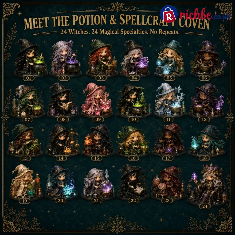 🧙‍♀️ LAST DAY 49% OFF – 24 Days Of Witchy Surprises Advent Calendar | 24 Unique Collectible Witches with Magical Themes, Mini Figures & Fantasy Display Collection ✨
