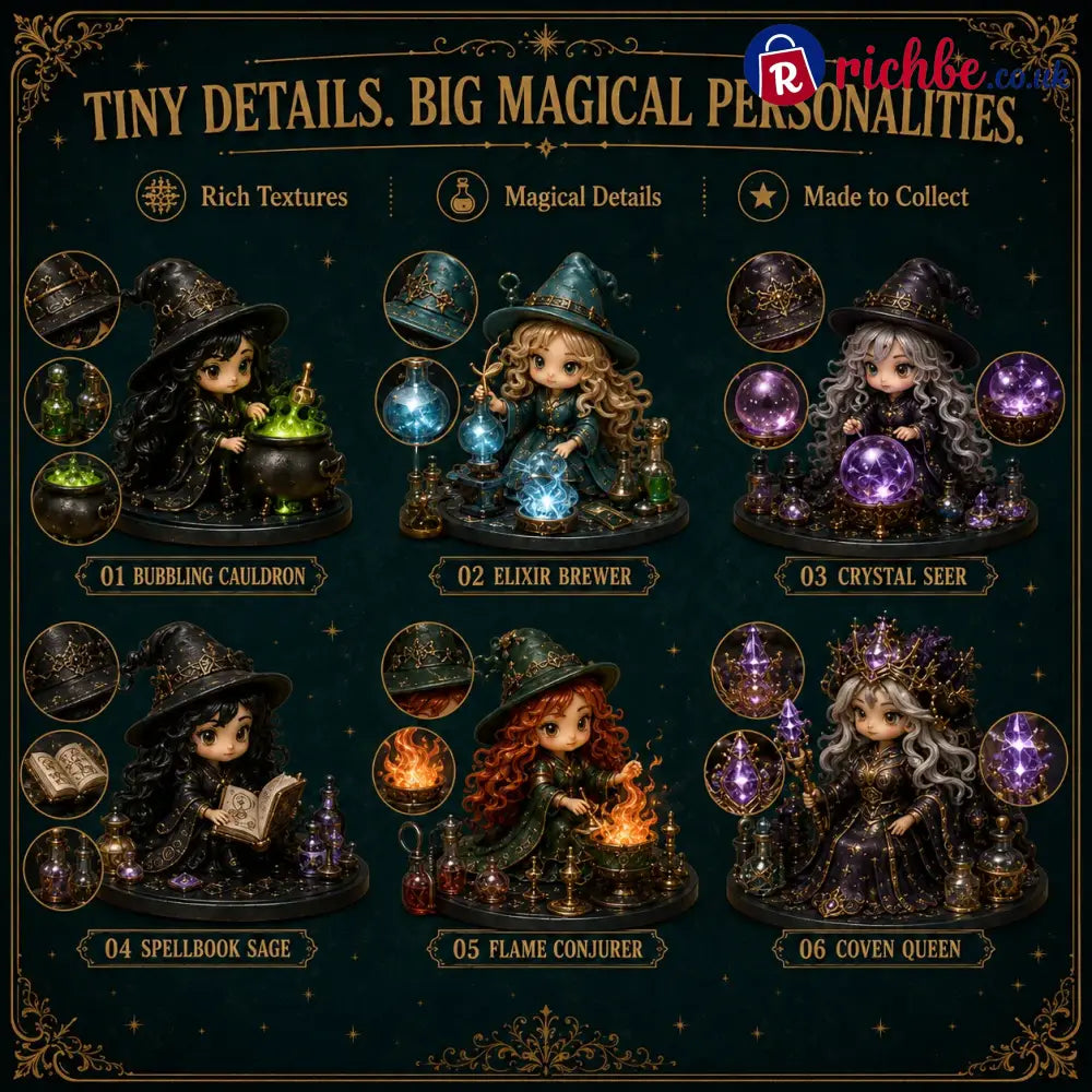 🧙‍♀️ LAST DAY 49% OFF – 24 Days Of Witchy Surprises Advent Calendar | 24 Unique Collectible Witches with Magical Themes, Mini Figures & Fantasy Display Collection ✨