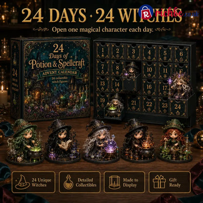 🧙‍♀️ LAST DAY 49% OFF – 24 Days Of Witchy Surprises Advent Calendar | 24 Unique Collectible Witches with Magical Themes, Mini Figures & Fantasy Display Collection ✨