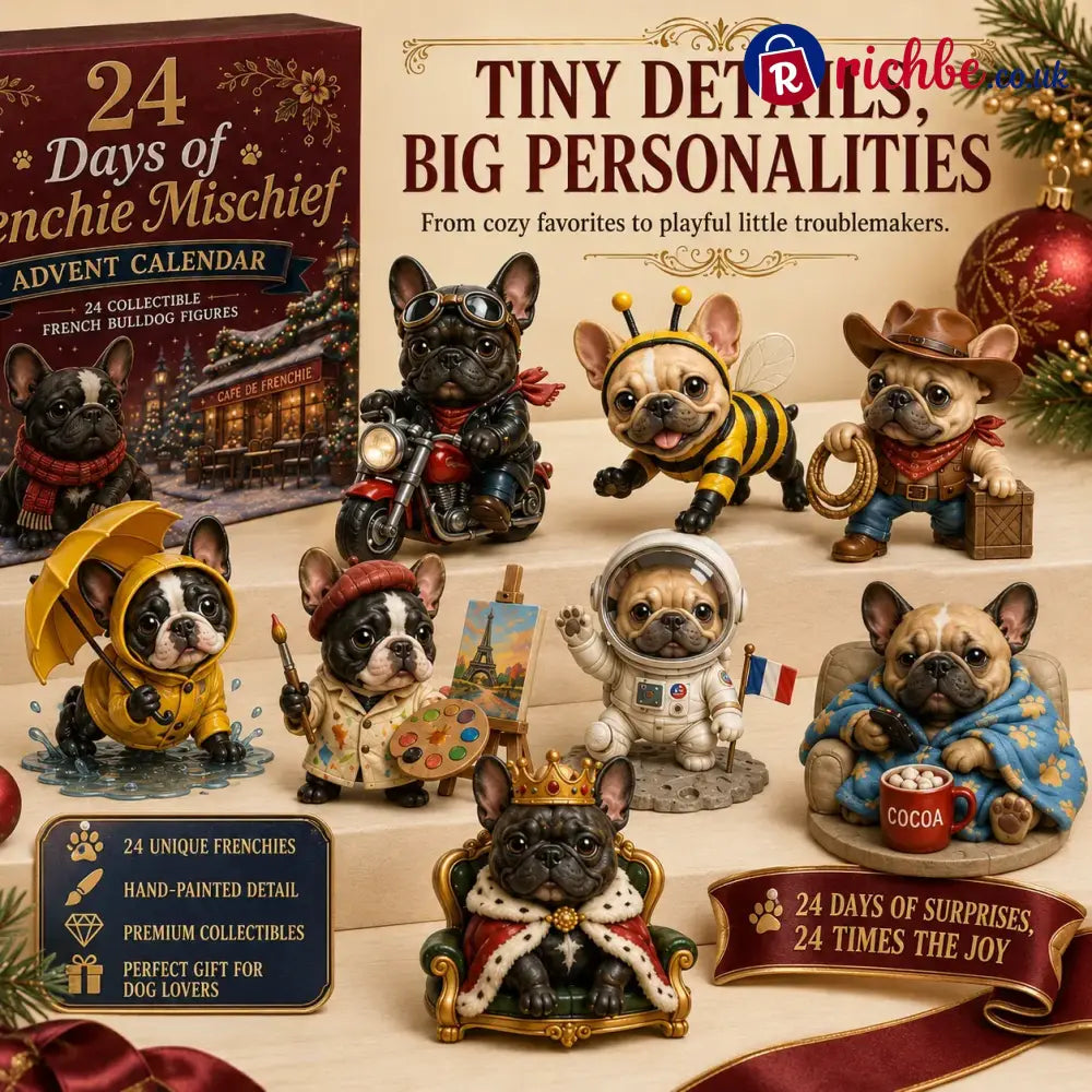 ⏳ Last Day 49% OFF – 🐶 24-Day French Bulldog Christmas Advent Calendar | 24 Unique Collectible Frenchie Characters with Different Outfits, Personalities & Daily Holiday Surprises 🎄✨