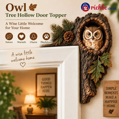 ⏰LAST DAY 49% OFF 🐿️ 3D Chipmunk Tree Hollow Door Topper | Woodland Animal Doorway Decor For Cozy Nature Homes - 🦉Owl