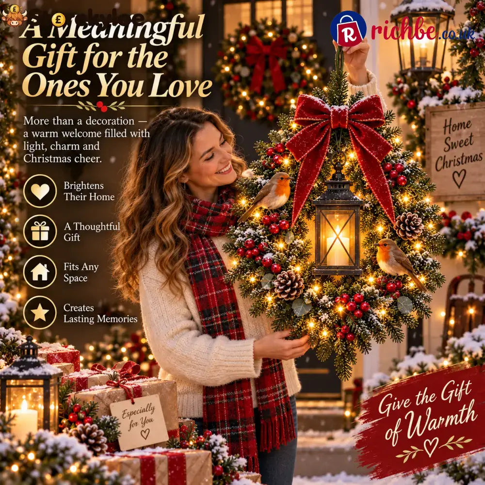 ✨Last Day 49% OFF✨🐦 A Robin Glow™ – Lighted Robin Christmas Wreath