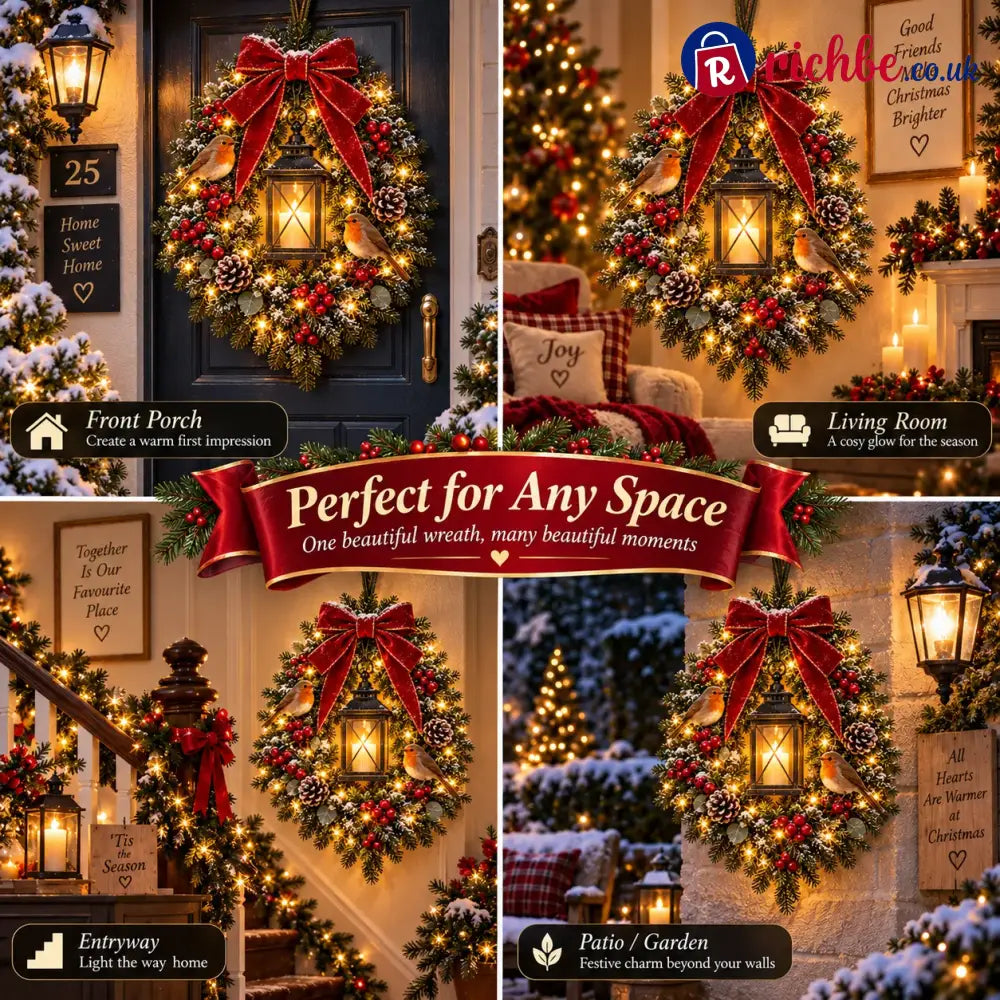 ✨Last Day 49% OFF✨🐦 A Robin Glow™ – Lighted Robin Christmas Wreath