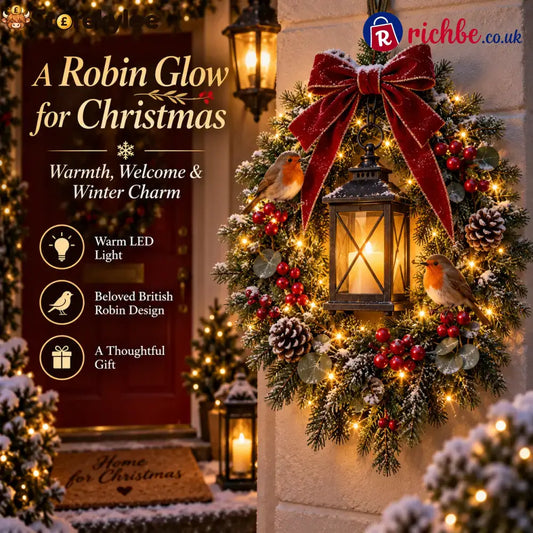 ✨Last Day 49% OFF✨🐦 A Robin Glow™ – Lighted Robin Christmas Wreath