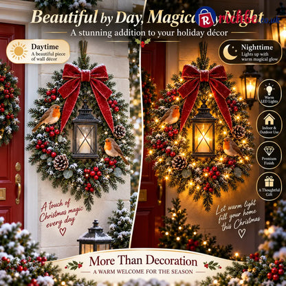 ✨Last Day 49% OFF✨🐦 A Robin Glow™ – Lighted Robin Christmas Wreath