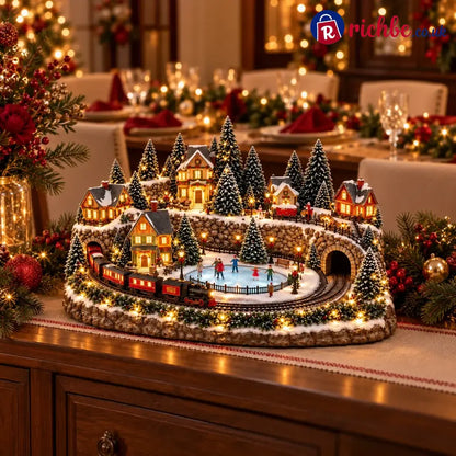 🔥 Last Day 49% Off 🔥 Animated Holiday Train & Ice Rink Scene ✨