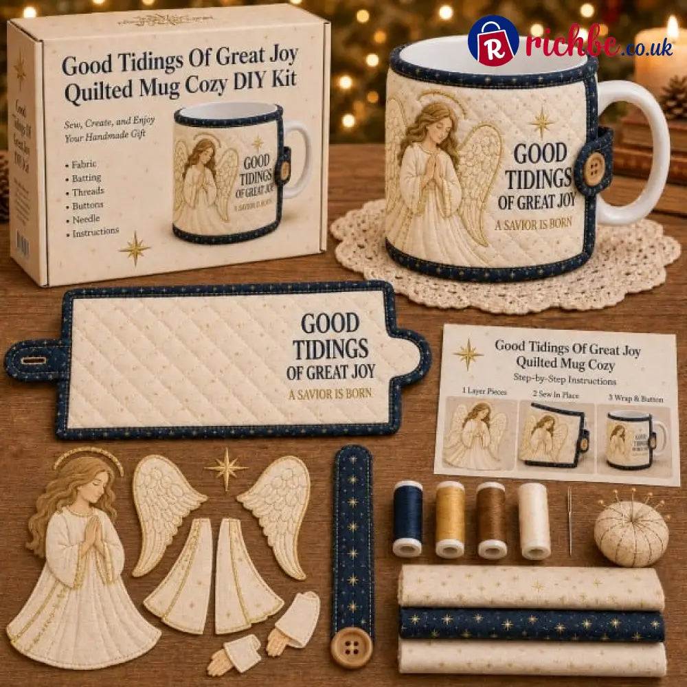 ⏳ Last Day 49% OFF – ✝️ Beginner-Friendly Christmas Faith Mug Cozy Sewing Kit | 6 Christian-Inspired Designs with