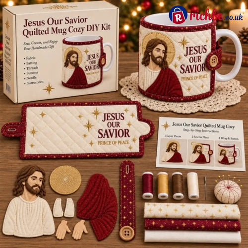 ⏳ Last Day 49% OFF – ✝️ Beginner-Friendly Christmas Faith Mug Cozy Sewing Kit | 6 Christian-Inspired Designs with