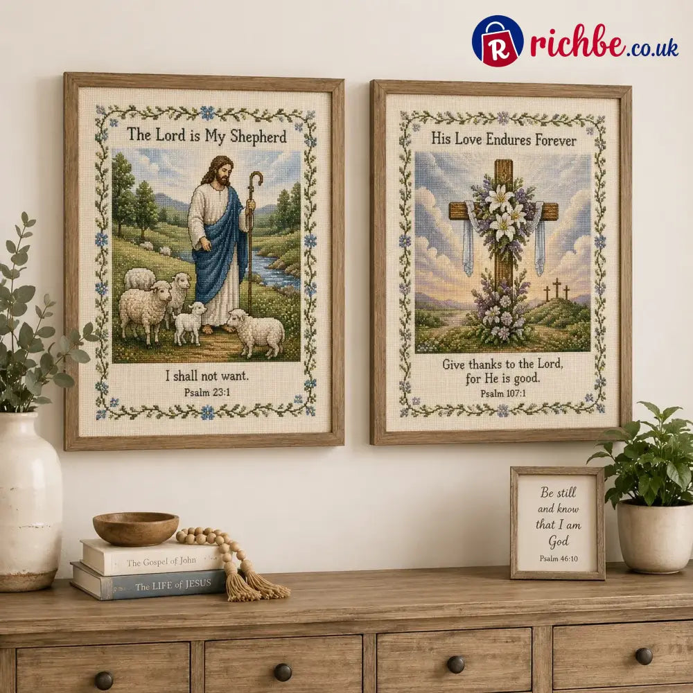 ⏳ Last Day 49% OFF – ✝️ Beginner-Friendly Life of Jesus Bible Story Cross Stitch DIY Kit | 6 Biblical Collections with