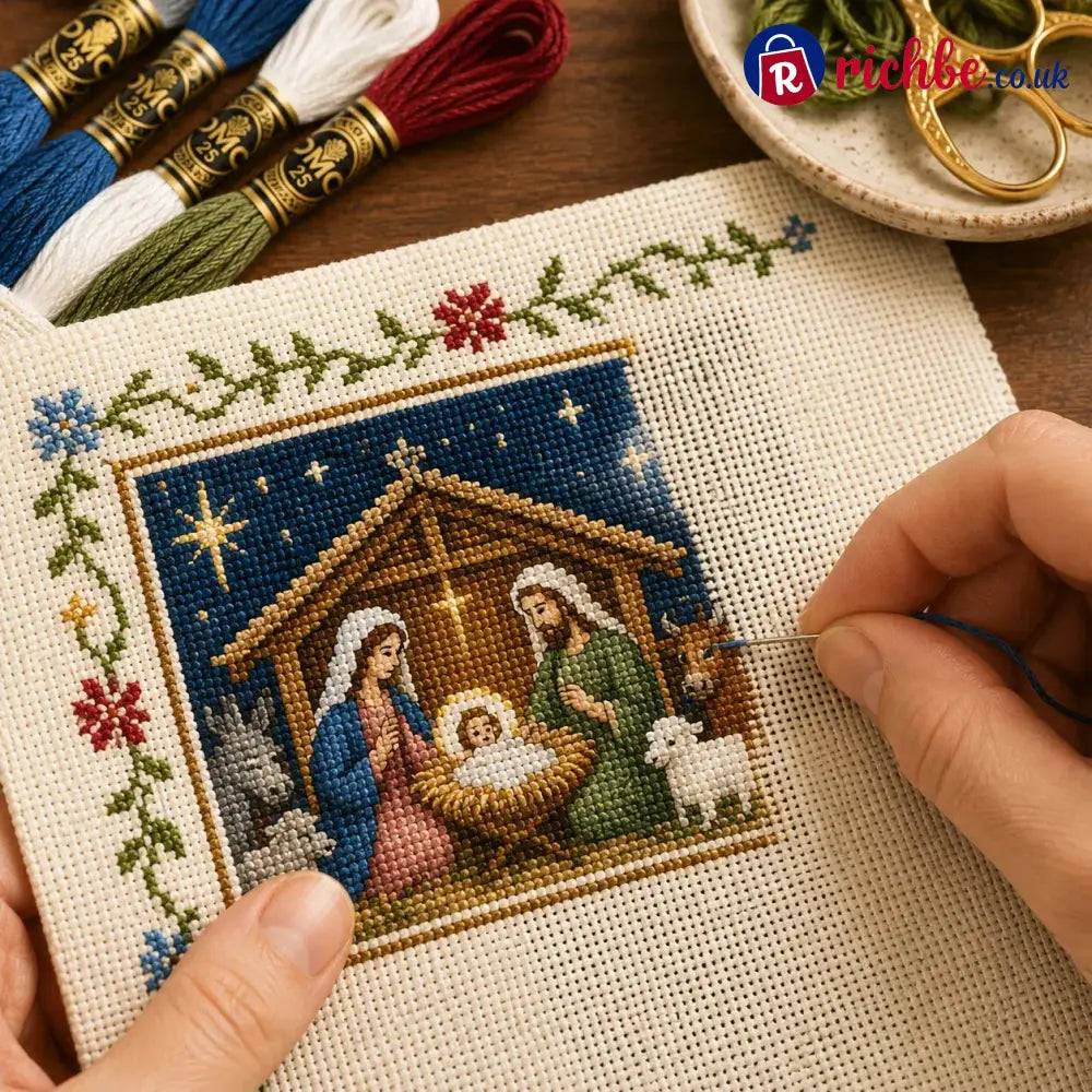 ⏳ Last Day 49% OFF – ✝️ Beginner-Friendly Life of Jesus Bible Story Cross Stitch DIY Kit | 6 Biblical Collections with