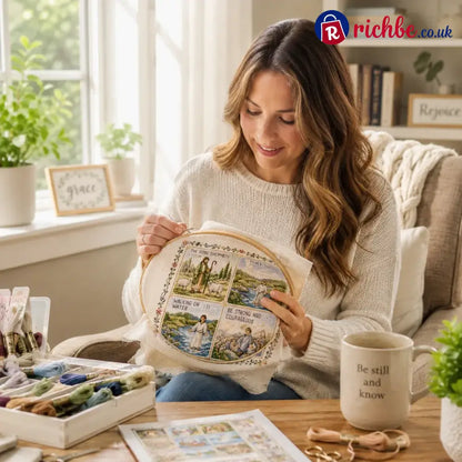 ⏳ Last Day 49% OFF – ✝️ Beginner-Friendly Life of Jesus Bible Story Cross Stitch DIY Kit | 6 Biblical Collections with