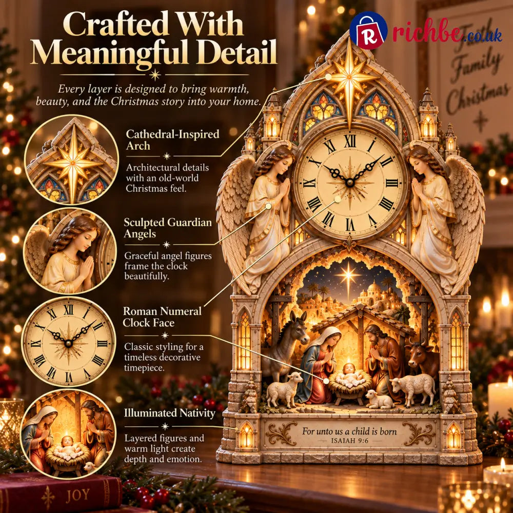🔥Last Day 49% OFF🌟Bethlehem Cathedral Nativity Clock⏰