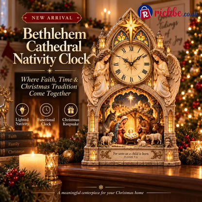 🔥Last Day 49% OFF🌟Bethlehem Cathedral Nativity Clock⏰
