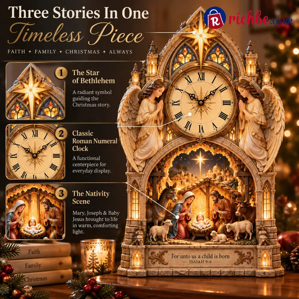 🔥Last Day 49% OFF🌟Bethlehem Cathedral Nativity Clock⏰