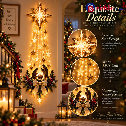 ✨Last Day 49% OFF✝️ Bethlehem Star of Faith – Lighted Nativity Wall Decor