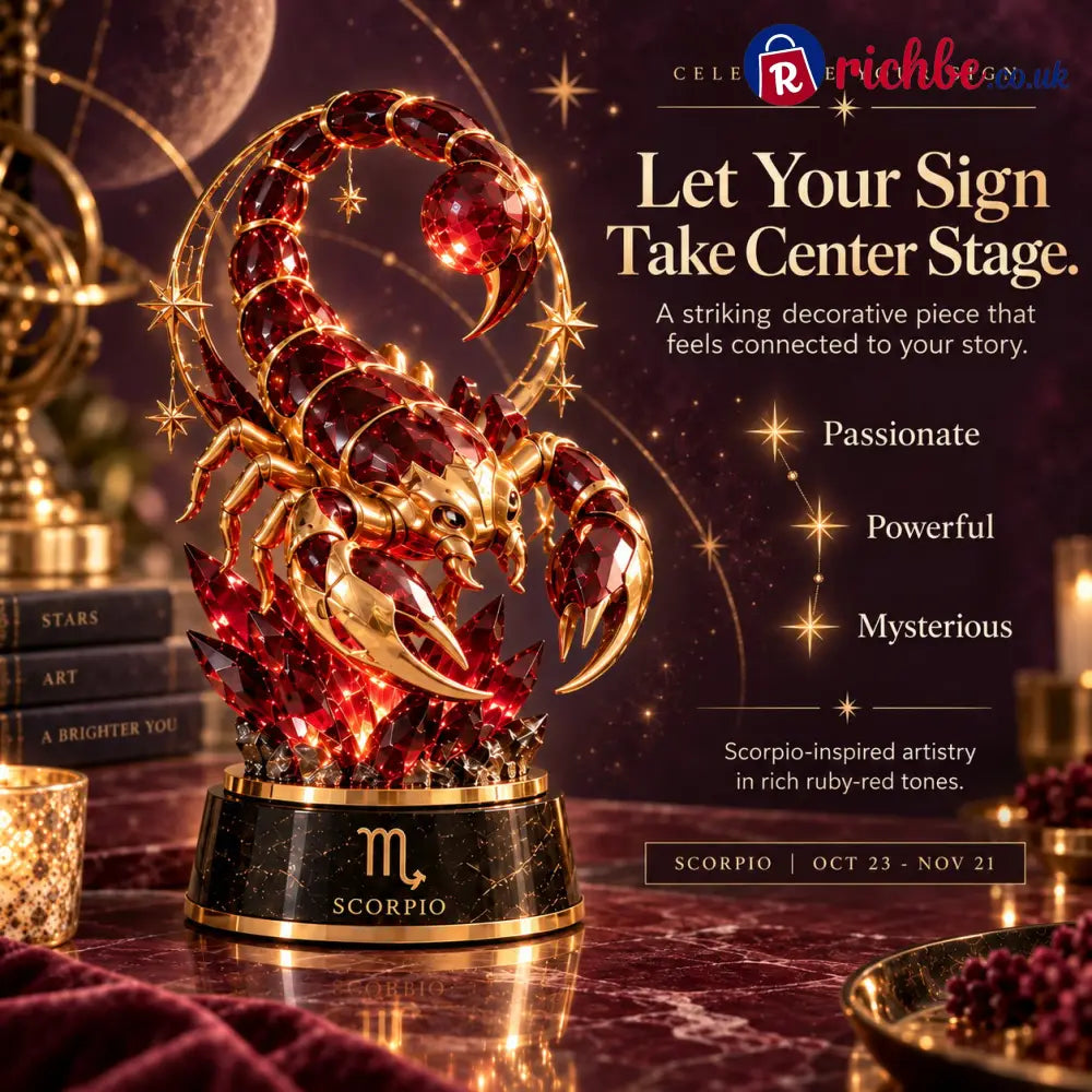 ⏳ Last Day 49% OFF – 🌙 Celestial Zodiac Sculpture | 12 Jewel-Like Zodiac Designs with Golden Details ✨