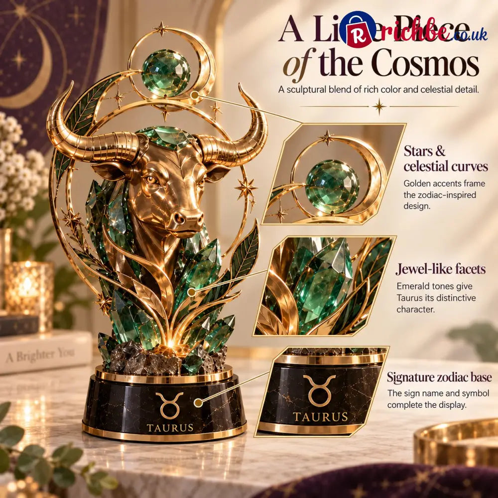 ⏳ Last Day 49% OFF – 🌙 Celestial Zodiac Sculpture | 12 Jewel-Like Zodiac Designs with Golden Details ✨