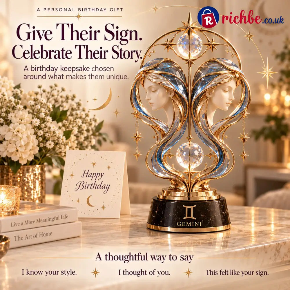 ⏳ Last Day 49% OFF – 🌙 Celestial Zodiac Sculpture | 12 Jewel-Like Zodiac Designs with Golden Details ✨