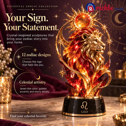 ⏳ Last Day 49% OFF – 🌙 Celestial Zodiac Sculpture | 12 Jewel-Like Zodiac Designs with Golden Details ✨