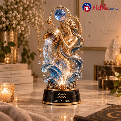 ⏳ Last Day 49% OFF – 🌙 Celestial Zodiac Sculpture | 12 Jewel-Like Zodiac Designs with Golden Details ✨ - ♒ Aquarius