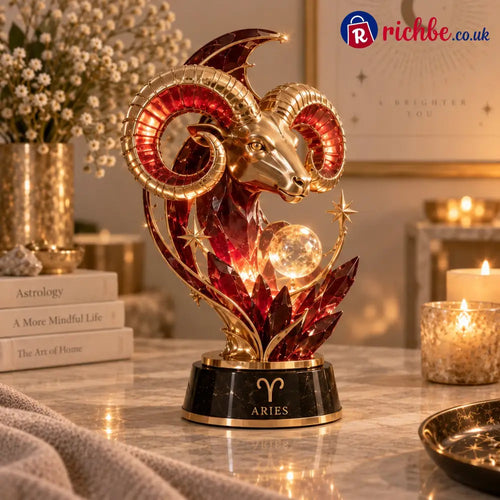 ⏳ Last Day 49% OFF – 🌙 Celestial Zodiac Sculpture | 12 Jewel-Like Zodiac Designs with Golden Details ✨ - ♈ Aries