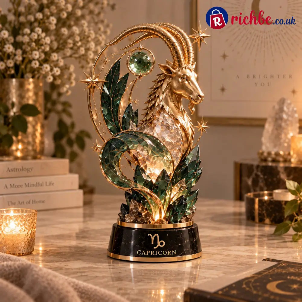 ⏳ Last Day 49% OFF – 🌙 Celestial Zodiac Sculpture | 12 Jewel-Like Zodiac Designs with Golden Details ✨ - ♑ Capricorn