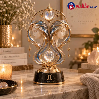 ⏳ Last Day 49% OFF – 🌙 Celestial Zodiac Sculpture | 12 Jewel-Like Zodiac Designs with Golden Details ✨ - ♊ Gemini