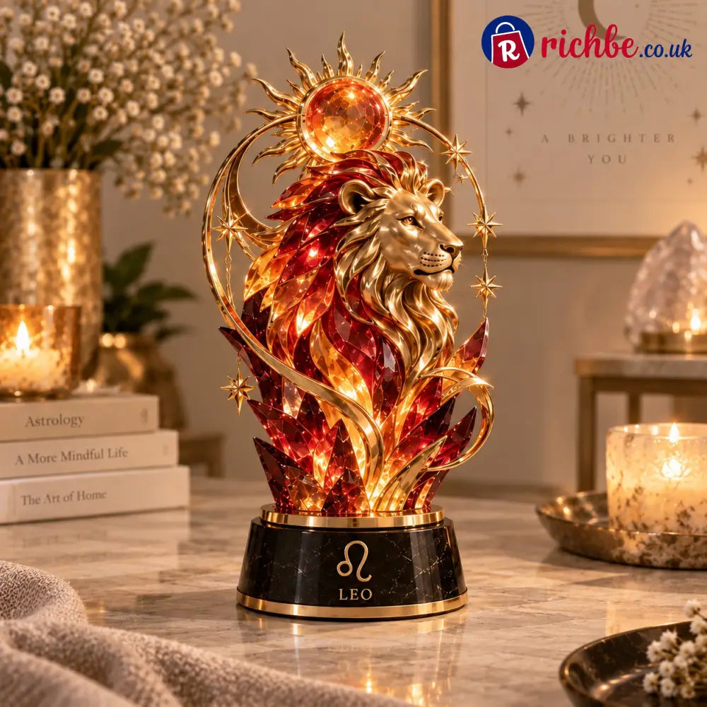 ⏳ Last Day 49% OFF – 🌙 Celestial Zodiac Sculpture | 12 Jewel-Like Zodiac Designs with Golden Details ✨ - ♌ Leo