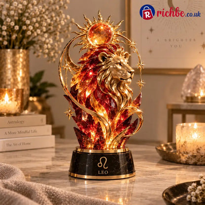 ⏳ Last Day 49% OFF – 🌙 Celestial Zodiac Sculpture | 12 Jewel-Like Zodiac Designs with Golden Details ✨ - ♌ Leo