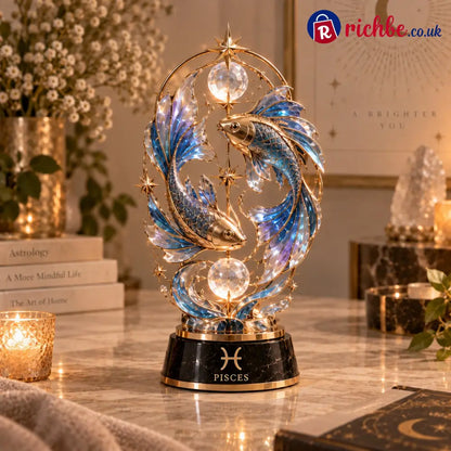 ⏳ Last Day 49% OFF – 🌙 Celestial Zodiac Sculpture | 12 Jewel-Like Zodiac Designs with Golden Details ✨ - ♓ Pisces