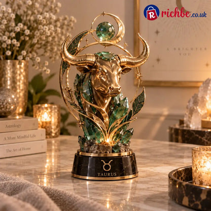 ⏳ Last Day 49% OFF – 🌙 Celestial Zodiac Sculpture | 12 Jewel-Like Zodiac Designs with Golden Details ✨ - ♉ Taurus