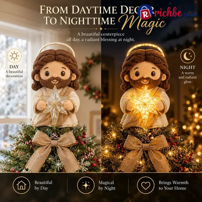 ⏳ Last Day 49% OFF – ✝️ Christian Christmas Tree Topper | Cute Jesus Blessing & Mary Grace Designs for Faith-Filled