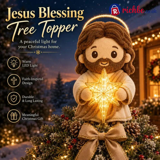 ⏳ Last Day 49% OFF – ✝️ Christian Christmas Tree Topper | Cute Jesus Blessing & Mary Grace Designs for Faith-Filled
