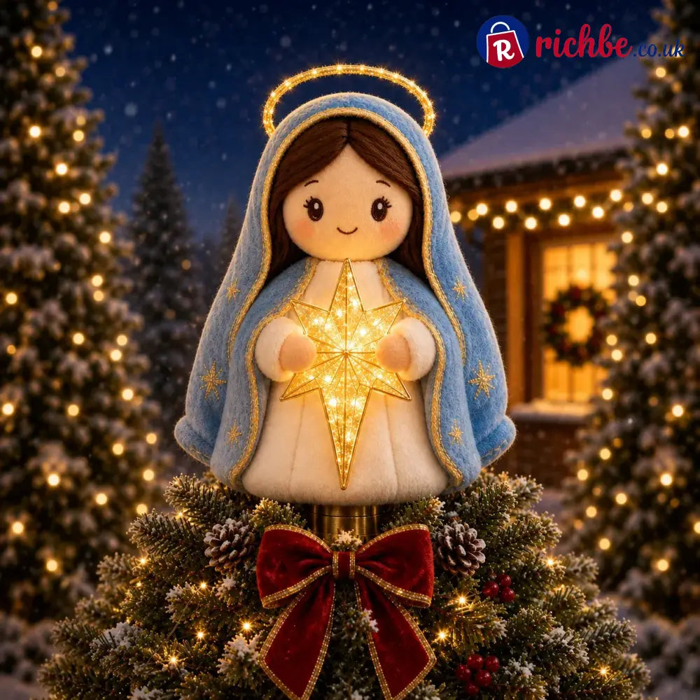 ⏳ Last Day 49% OFF – ✝️ Christian Christmas Tree Topper | Cute Jesus Blessing & Mary Grace Designs for Faith-Filled