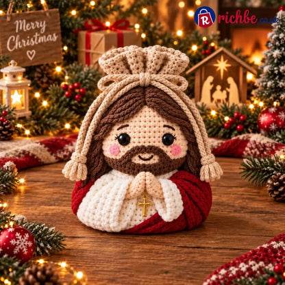 ⏰Last Day 49% OFF - 🎄 Christmas Crochet Character Gift Pouch | Reusable Drawstring Gift Bag, 12 Festive Designs - ✝️