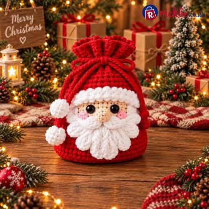 ⏰Last Day 49% OFF - 🎄 Christmas Crochet Character Gift Pouch | Reusable Drawstring Gift Bag, 12 Festive Designs - 🎅