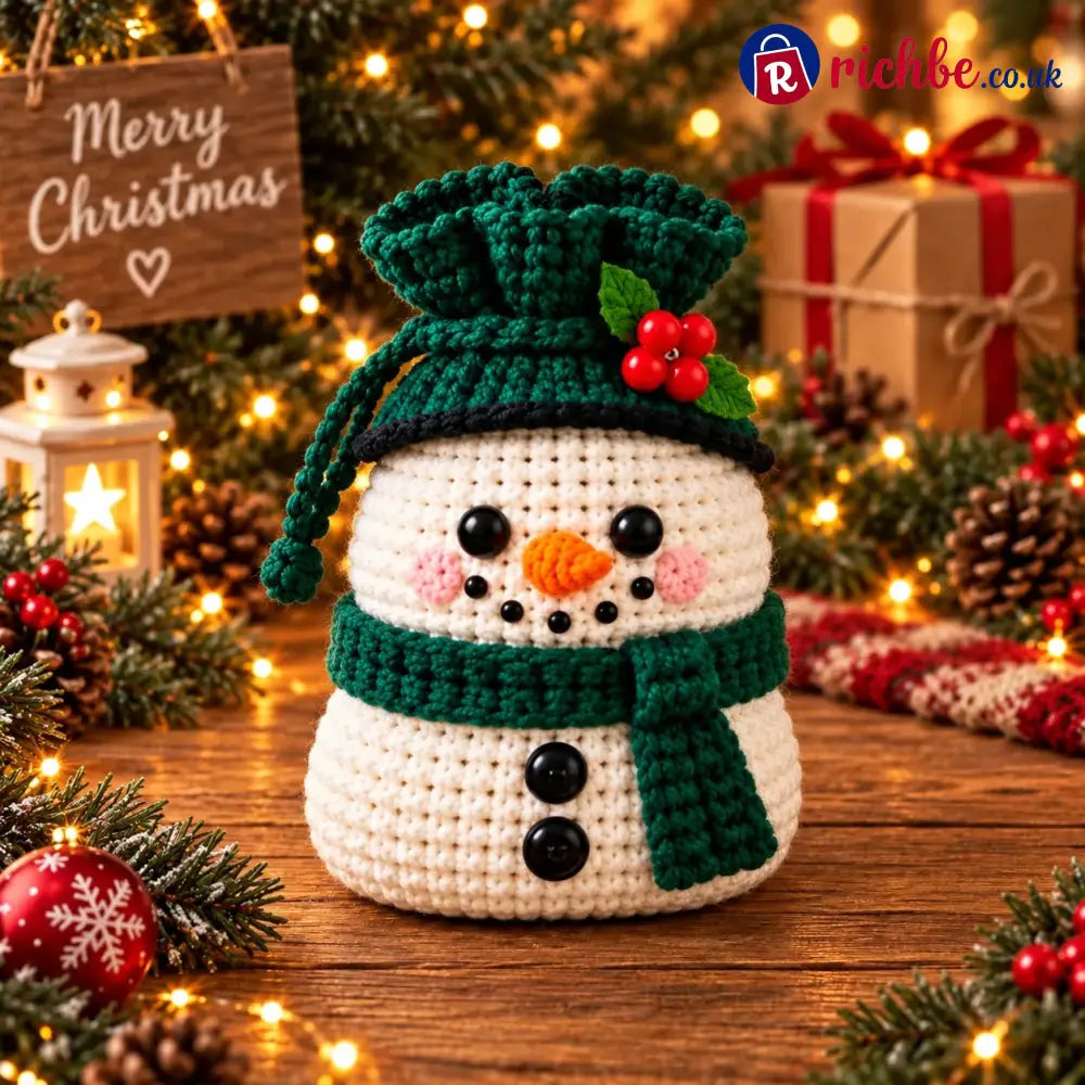 ⏰Last Day 49% OFF - 🎄 Christmas Crochet Character Gift Pouch | Reusable Drawstring Gift Bag, 12 Festive Designs - ☃️