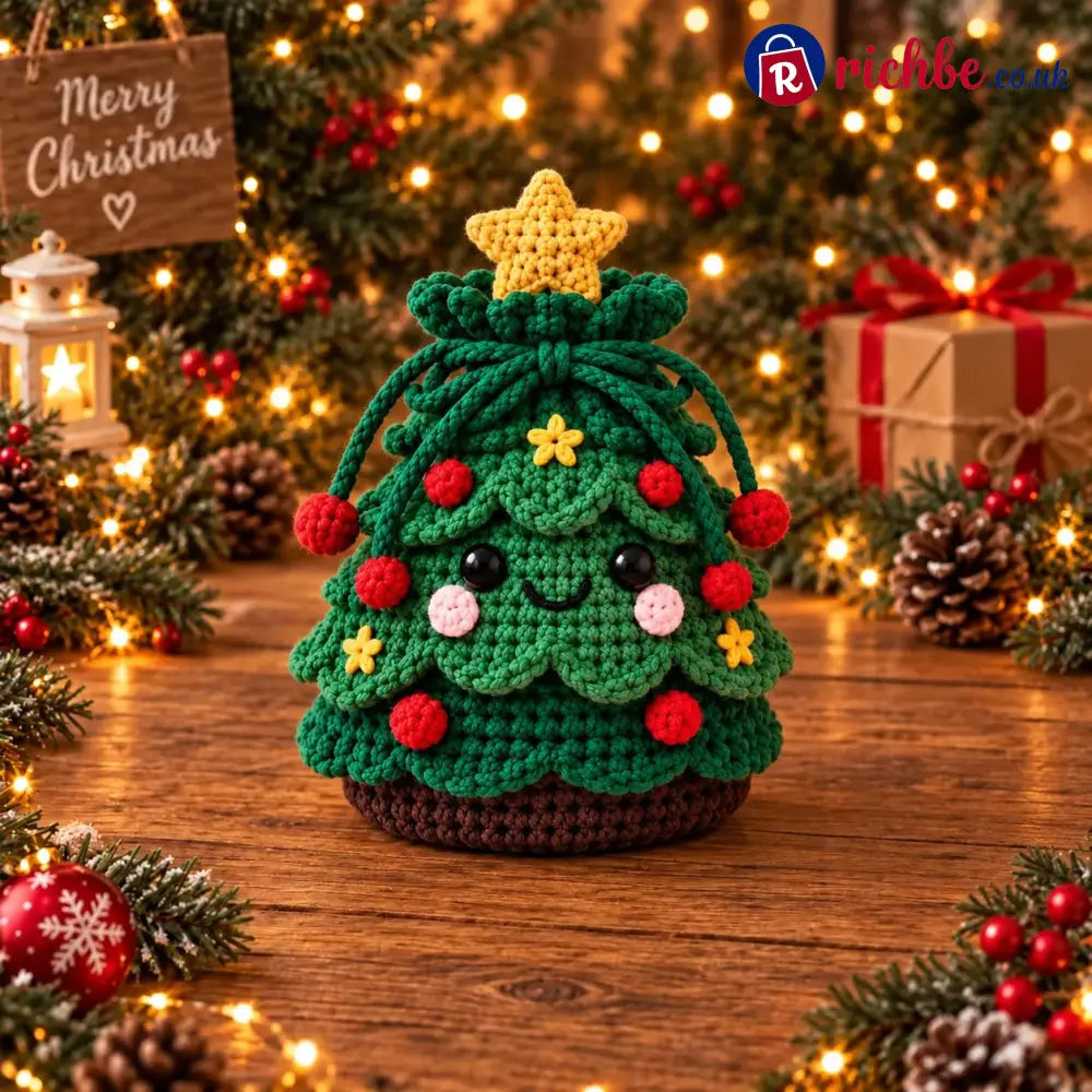 ⏰Last Day 49% OFF - 🎄 Christmas Crochet Character Gift Pouch | Reusable Drawstring Gift Bag, 12 Festive Designs - 🎄