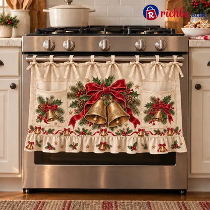 ⏳ Last Day 49% Off – 🎄 Christmas Kitchen Tie-on Skirt | Festive Holiday Designs With Pockets & Ruffled Trim ✨ - 🔔