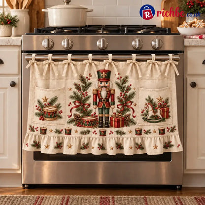 ⏳ Last Day 49% Off – 🎄 Christmas Kitchen Tie-on Skirt | Festive Holiday Designs With Pockets & Ruffled Trim ✨ - 🥁