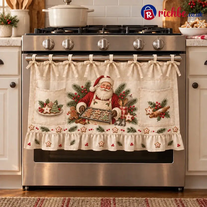 ⏳ Last Day 49% Off – 🎄 Christmas Kitchen Tie-on Skirt | Festive Holiday Designs With Pockets & Ruffled Trim ✨ - 🎅