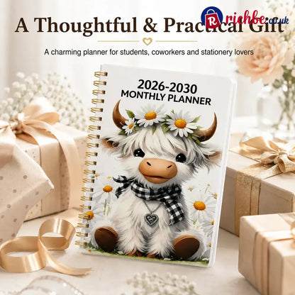 🐮 LAST DAY 49% OFF – Cute Cow 5-Year Planner 2026–2030 | Monthly Organizer with Farmhouse Cover, Goal Tracking Pages & Long-Term Planning Layout ✨