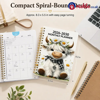 🐮 LAST DAY 49% OFF – Cute Cow 5-Year Planner 2026–2030 | Monthly Organizer with Farmhouse Cover, Goal Tracking Pages & Long-Term Planning Layout ✨