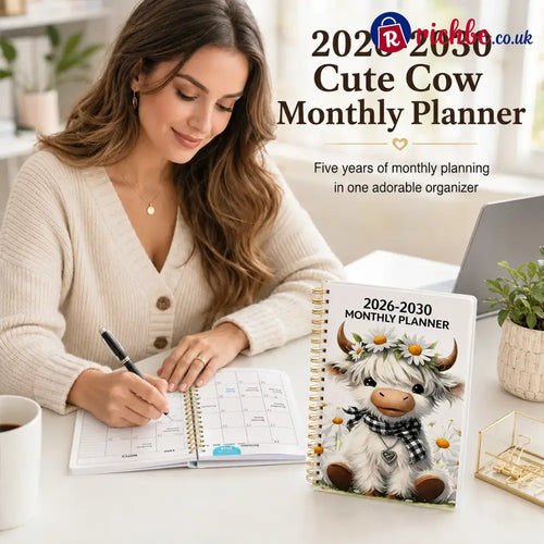 🐮 LAST DAY 49% OFF – Cute Cow 5-Year Planner 2026–2030 | Monthly Organizer with Farmhouse Cover, Goal Tracking Pages & Long-Term Planning Layout ✨