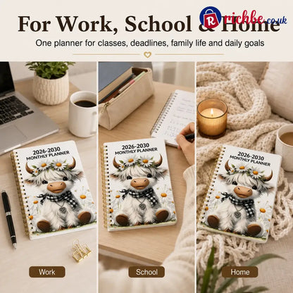 🐮 LAST DAY 49% OFF – Cute Cow 5-Year Planner 2026–2030 | Monthly Organizer with Farmhouse Cover, Goal Tracking Pages & Long-Term Planning Layout ✨