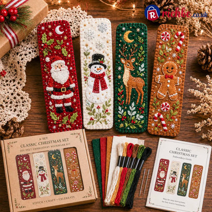 ⏳ Last Day 49% OFF – 🎄 DIY Felt Embroidery Bookmark Kit