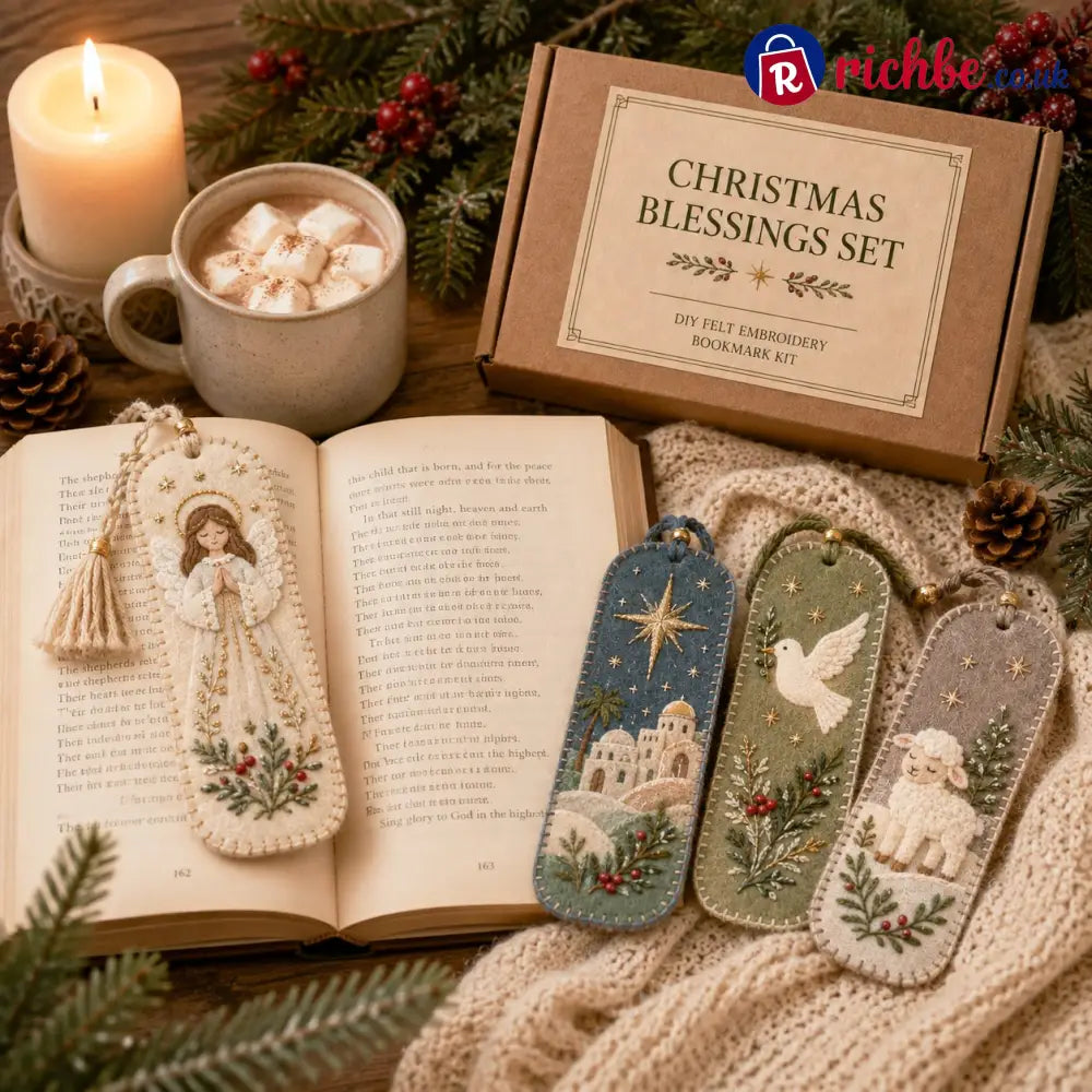 ⏳ Last Day 49% OFF – 🎄 DIY Felt Embroidery Bookmark Kit