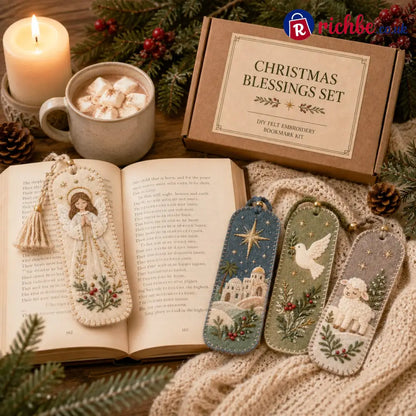 ⏳ Last Day 49% OFF – 🎄 DIY Felt Embroidery Bookmark Kit