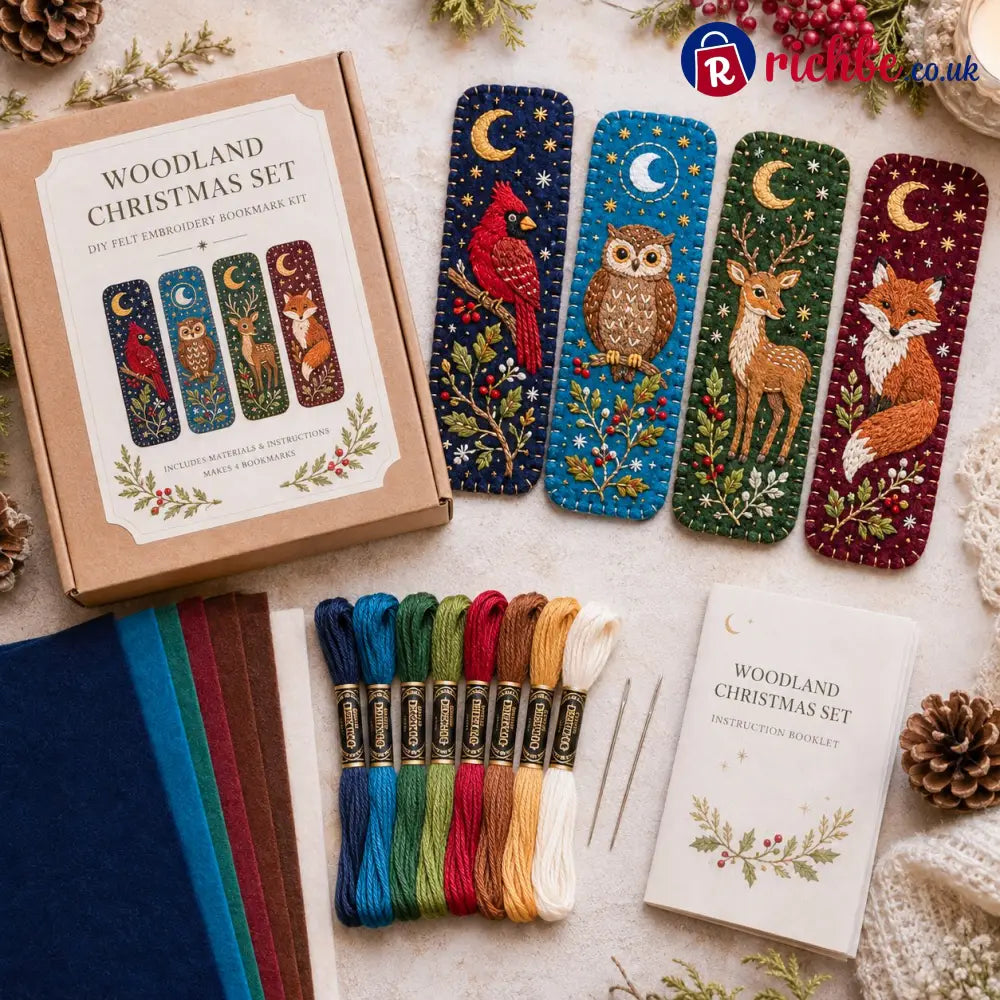 ⏳ Last Day 49% OFF – 🎄 DIY Felt Embroidery Bookmark Kit