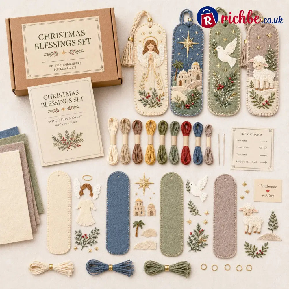 ⏳ Last Day 49% OFF – 🎄 DIY Felt Embroidery Bookmark Kit